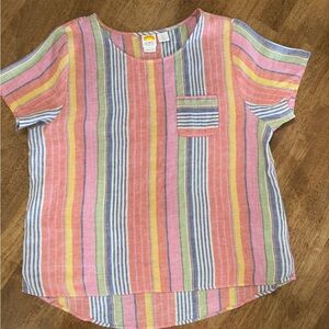 C&C California Multicolor Striped woman’s linen blouse